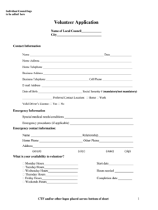 Volunteer Registration Form Sample