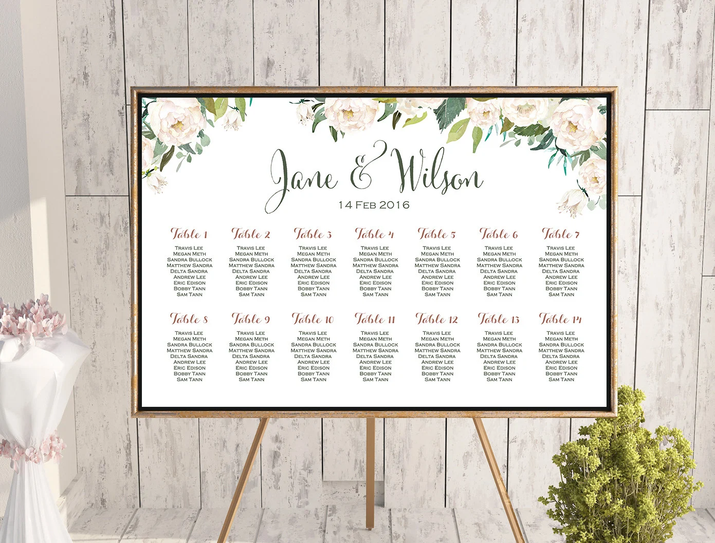Simple Wedding Seating Plan Template Word