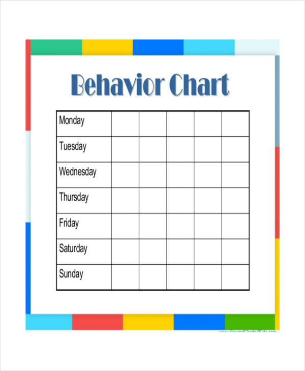 Weekly Behavior Chart Template Sample