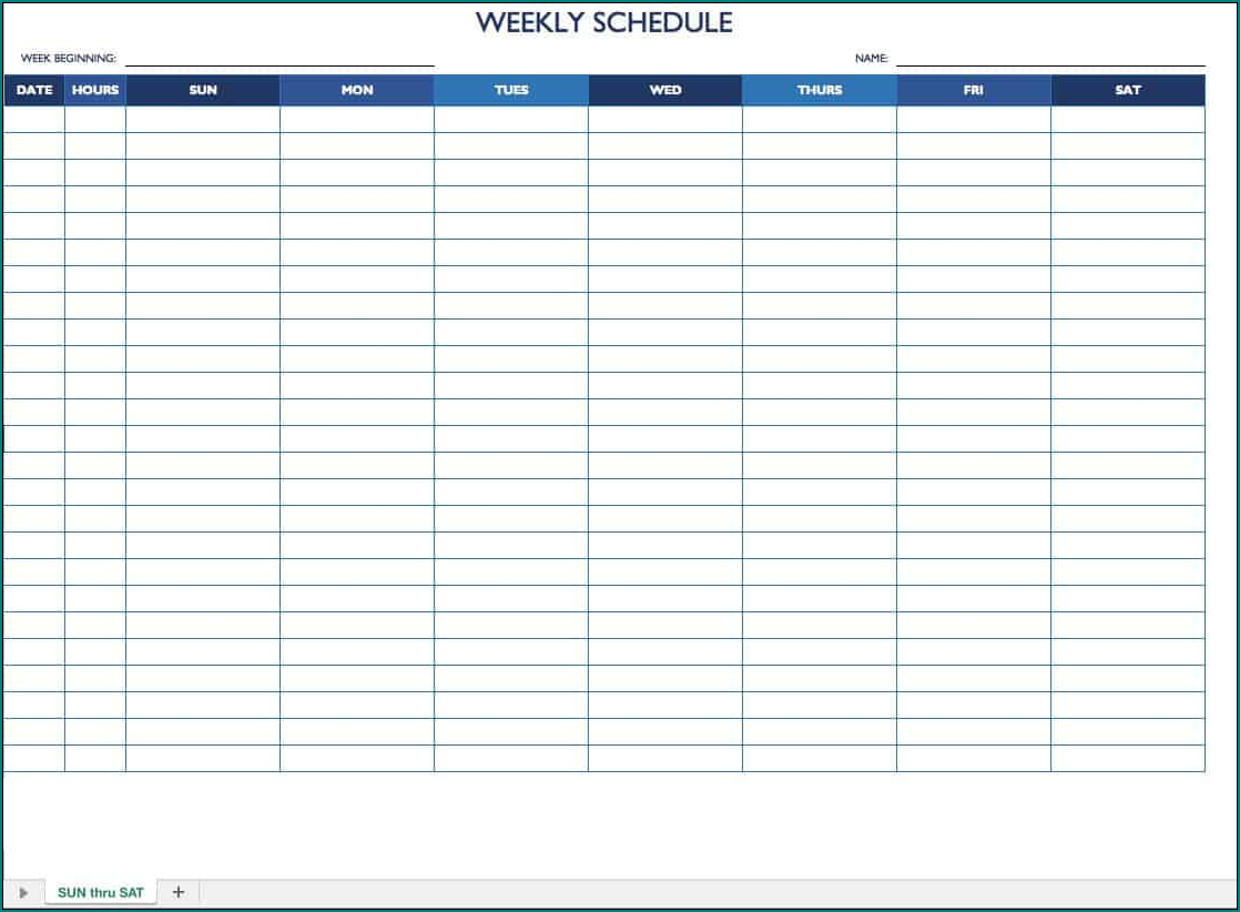 Weekly Employee Schedule Template Example
