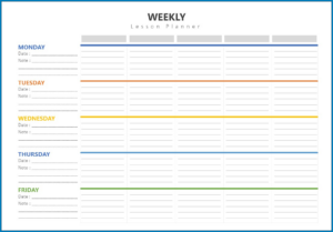 Weekly Lesson Planner Template Example