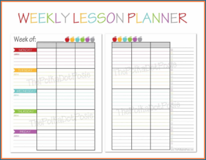 Weekly Lesson Planner Template Sample