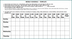 Weekly Schedule Template Word