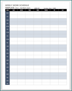》Free Printable Weekly Schedule Template Word