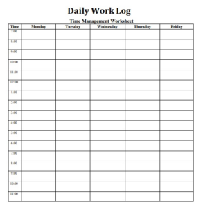 Weekly Telework Log Template Sample