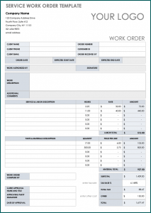 Work Order Template Sample