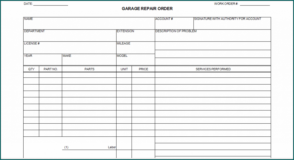 labor task order template | 11+ free printable word,... 》Free Printable Work Order Template Word