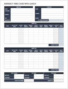 Free Biweekly Timesheet Templates Smartsheet | Bogiolo