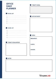 free daily planner template excel