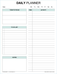 free editable daily planner template