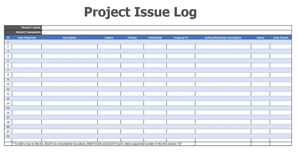 free issue tracker template excel