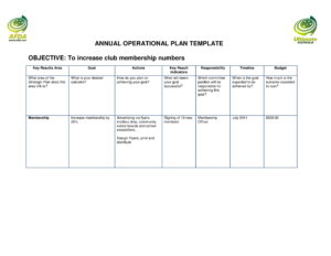 free operational plan template excel