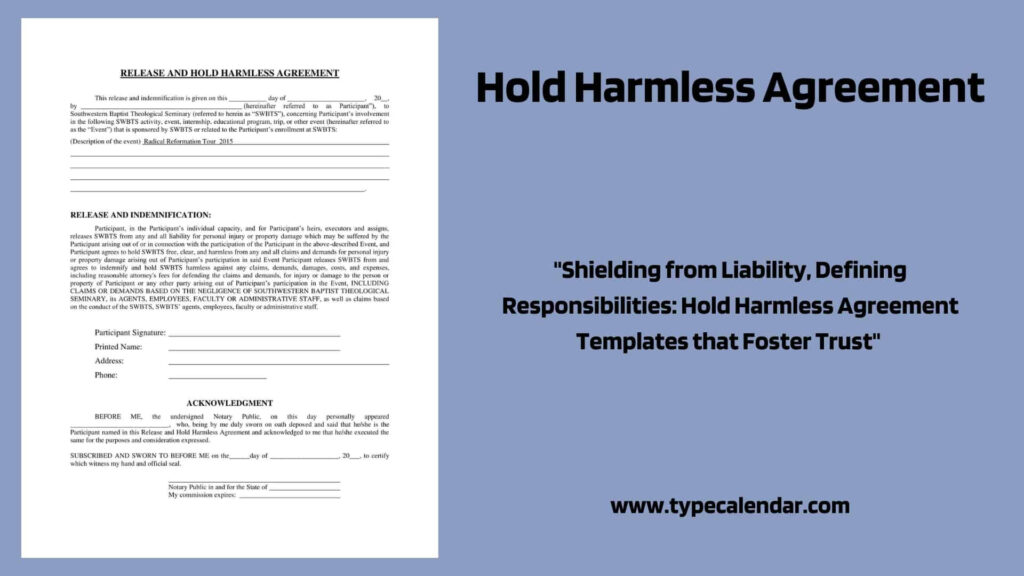 Free Printable Hold Harmless Agreement Templates [PDF, Word] Real | Bogiolo