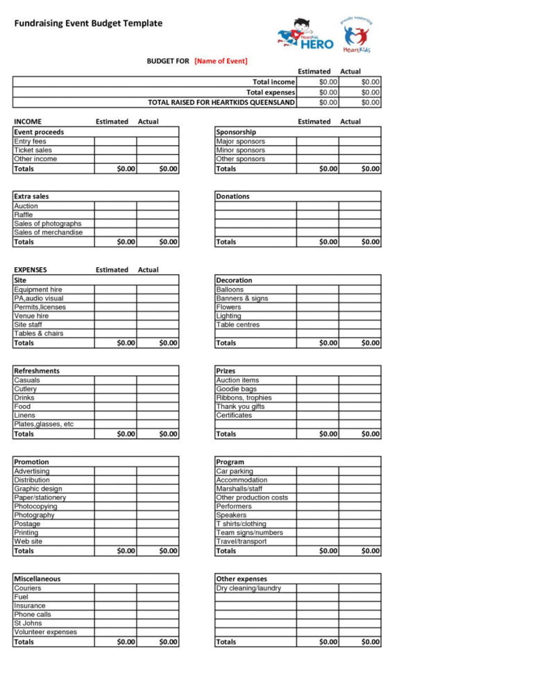 Fundraising Event Planning Checklist Template | Bogiolo