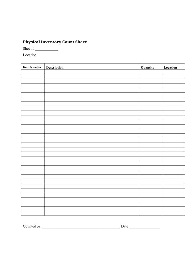 Cr Inventory Checklist 》Free Printable Inventory Checklist Template