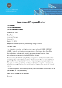 investor proposal template