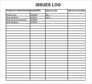 issue log template smartsheet