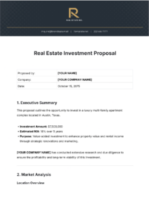 microsoft word investment proposal template