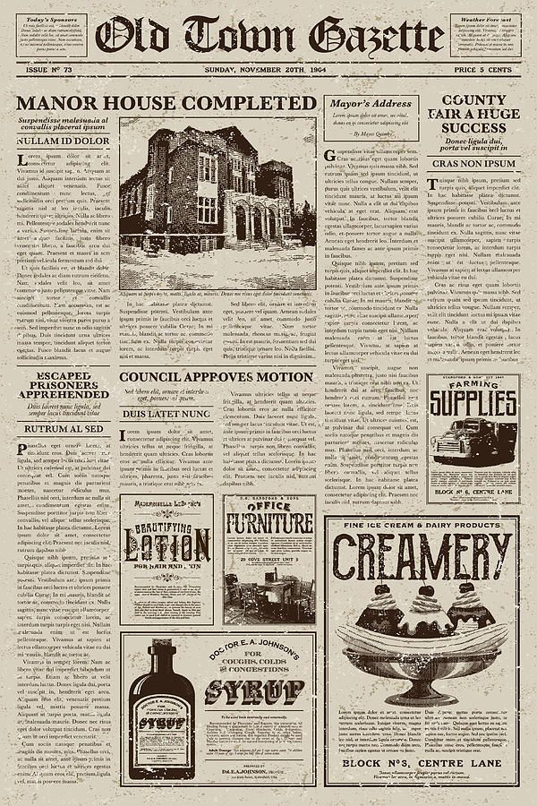 old newspaper template editable