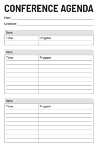 one day conference planner