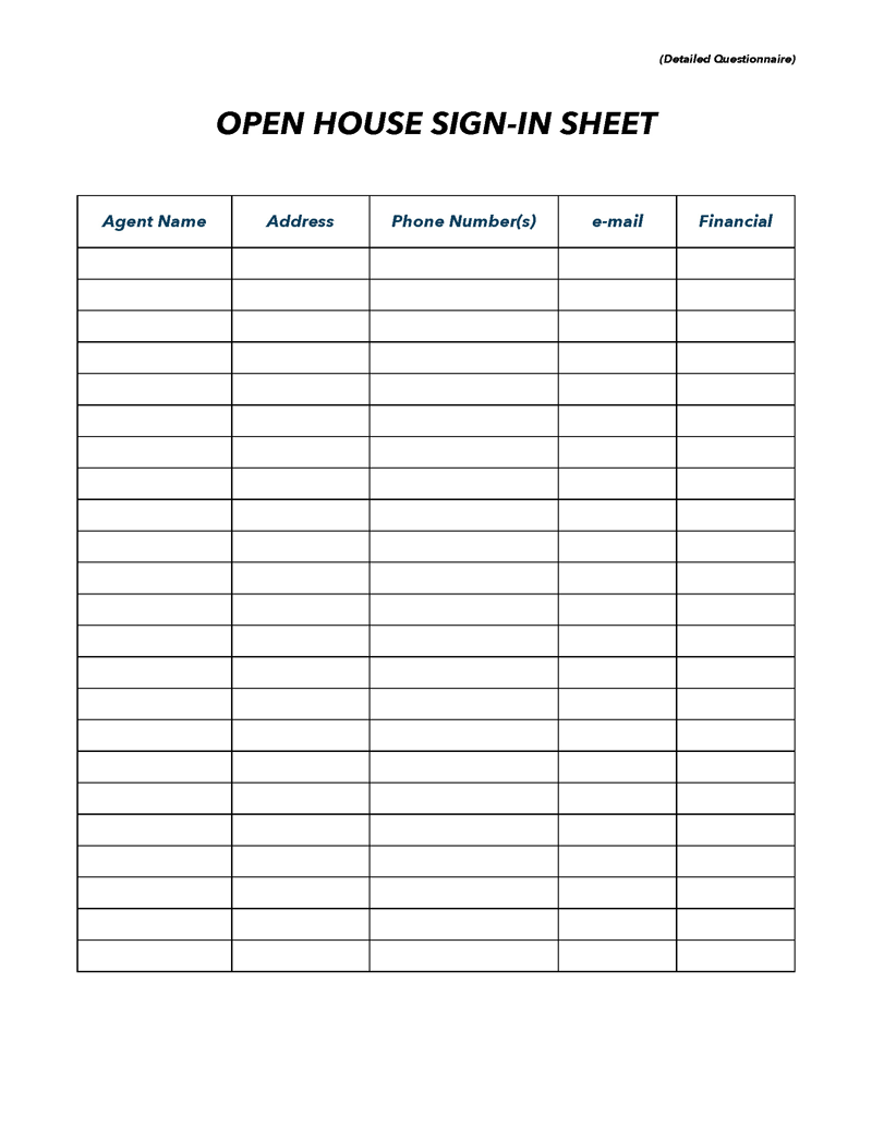 open house sheets for realtors
