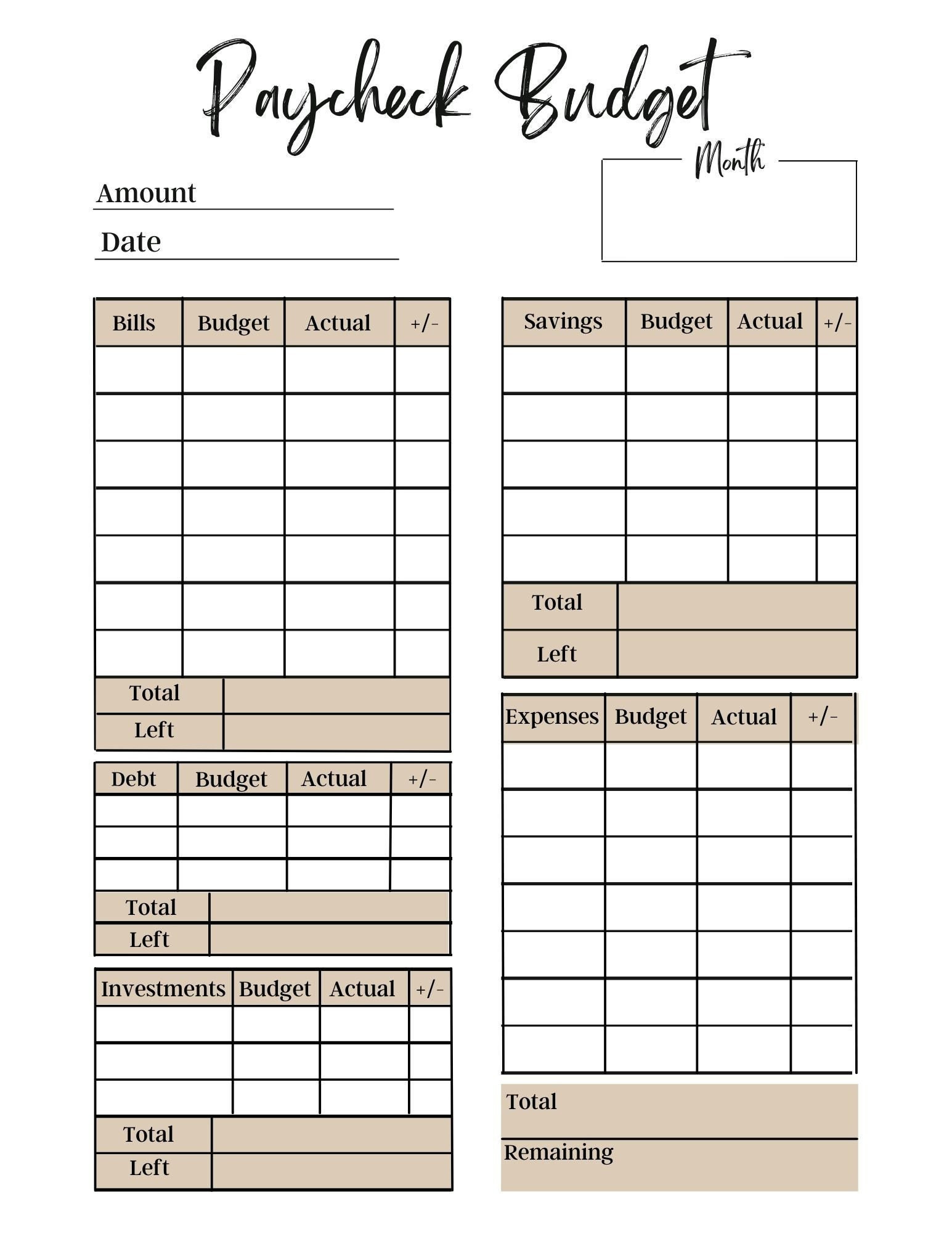 Paycheck Budget Overview Template Paycheck Budget Printable Bogiolo Paycheck Budget Overview Template Paycheck Budget Printable Bogiolo