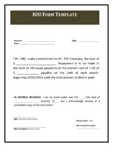 printable iou template