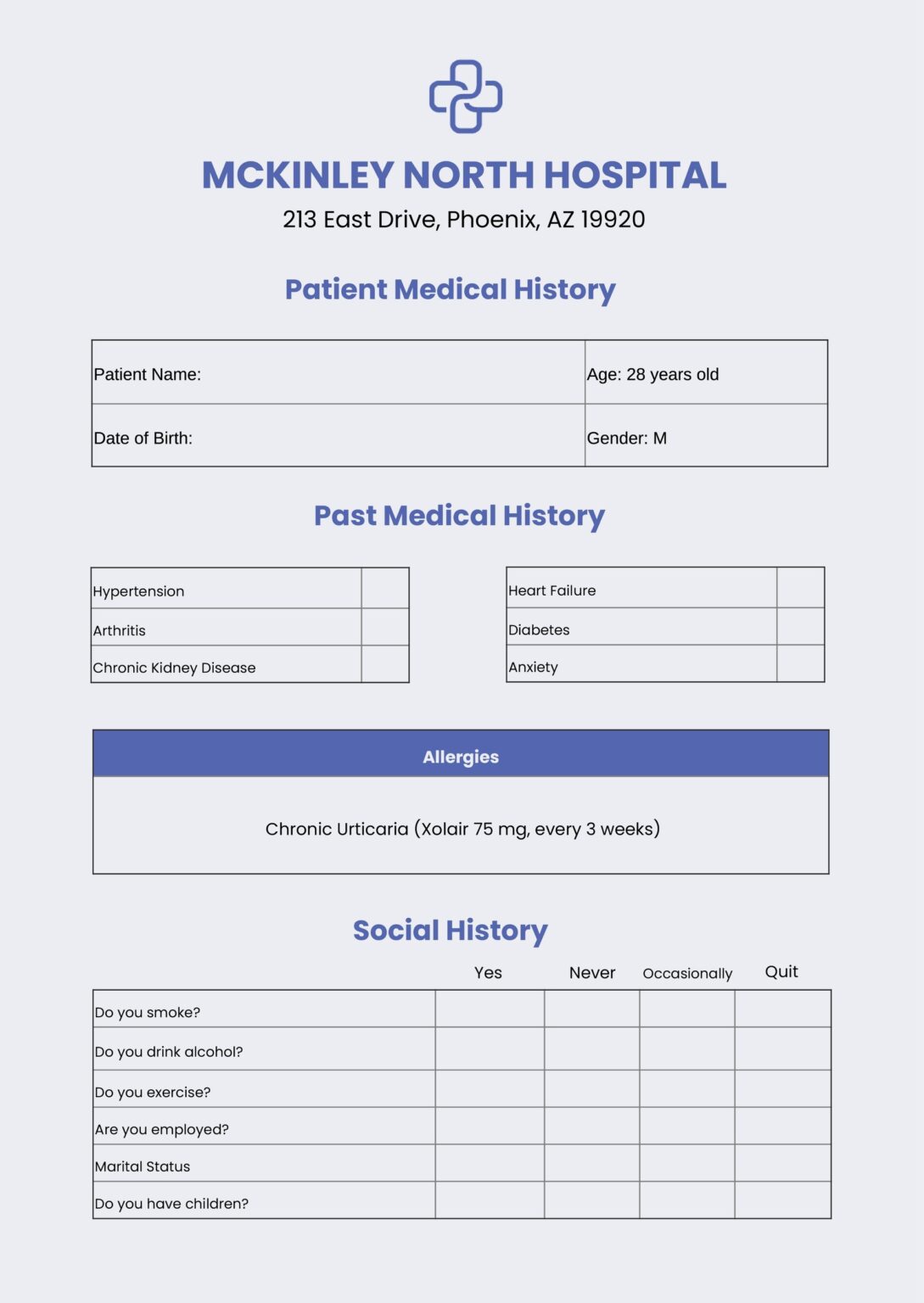 Printable Patient Chart Template Printable Patient Chart Template