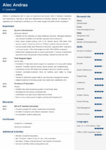 resume template computer science