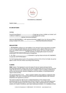 room rental agreement