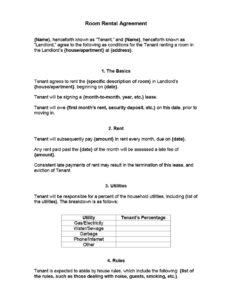room rental agreement