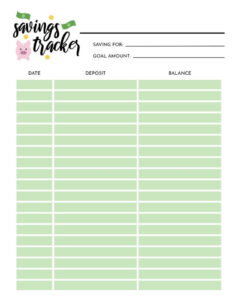 savings tracker template