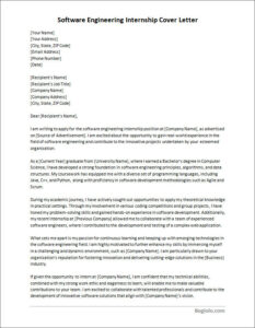 Step-by-step walkthrough of populating details in a software engineering internship cover letter template