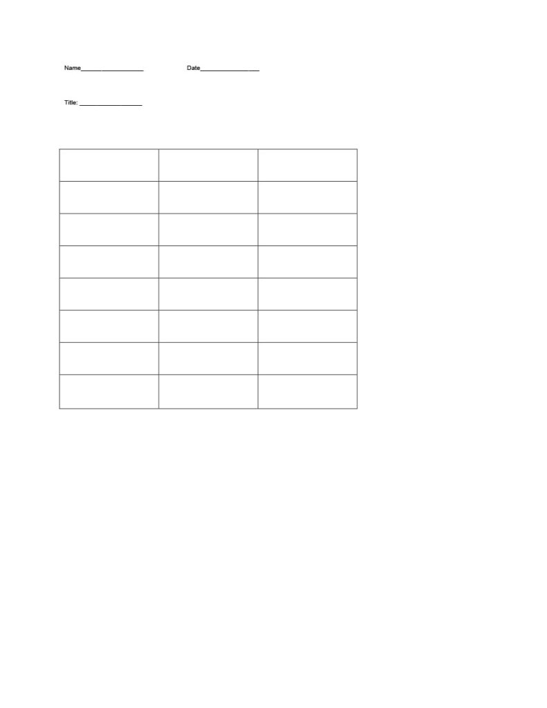 》Printable T-Chart Template (Word)