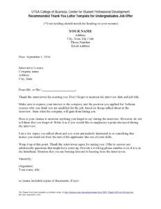 thank you letter for job offer