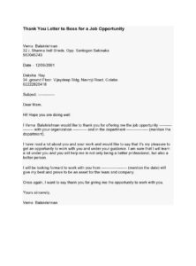 thank you letter for job offer