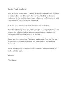 thank you letter for job offer